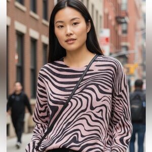 Cashmere j crew Zebra Print Sweater